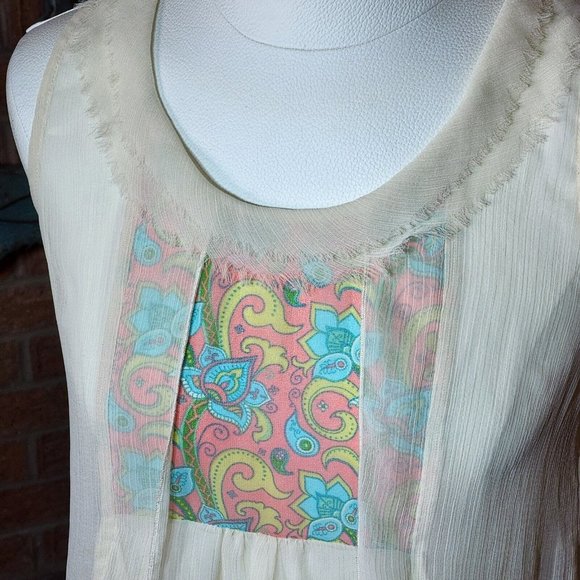 Matilda Jane Sheer Sleeveless Waterfall Top Size XS - Picture 3 of 5